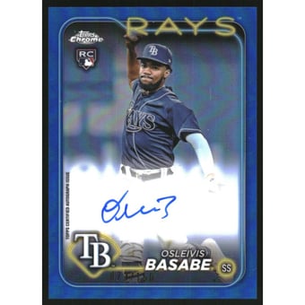 2024 Topps Chrome Rookie Autographs Blue Refractors #RAOB Osleivis Basabe