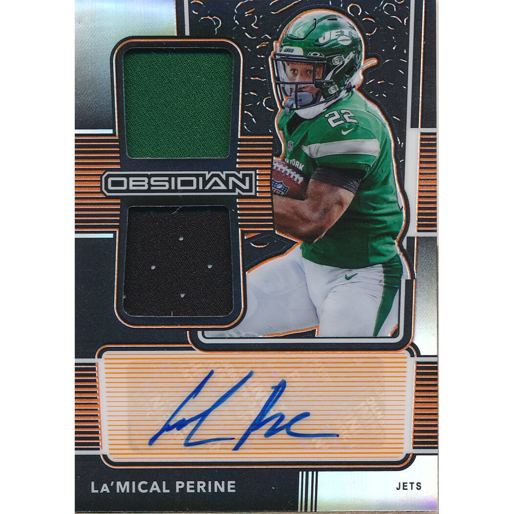 2020 Panini Obsidian Rookie Jersey Ink Electric Etch Orange #35 La'Mical Perine/99