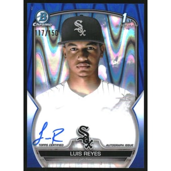 2023 Bowman Chrome Prospect Autographs Blue RayWave Refractors #CPALRE Luis Reyes