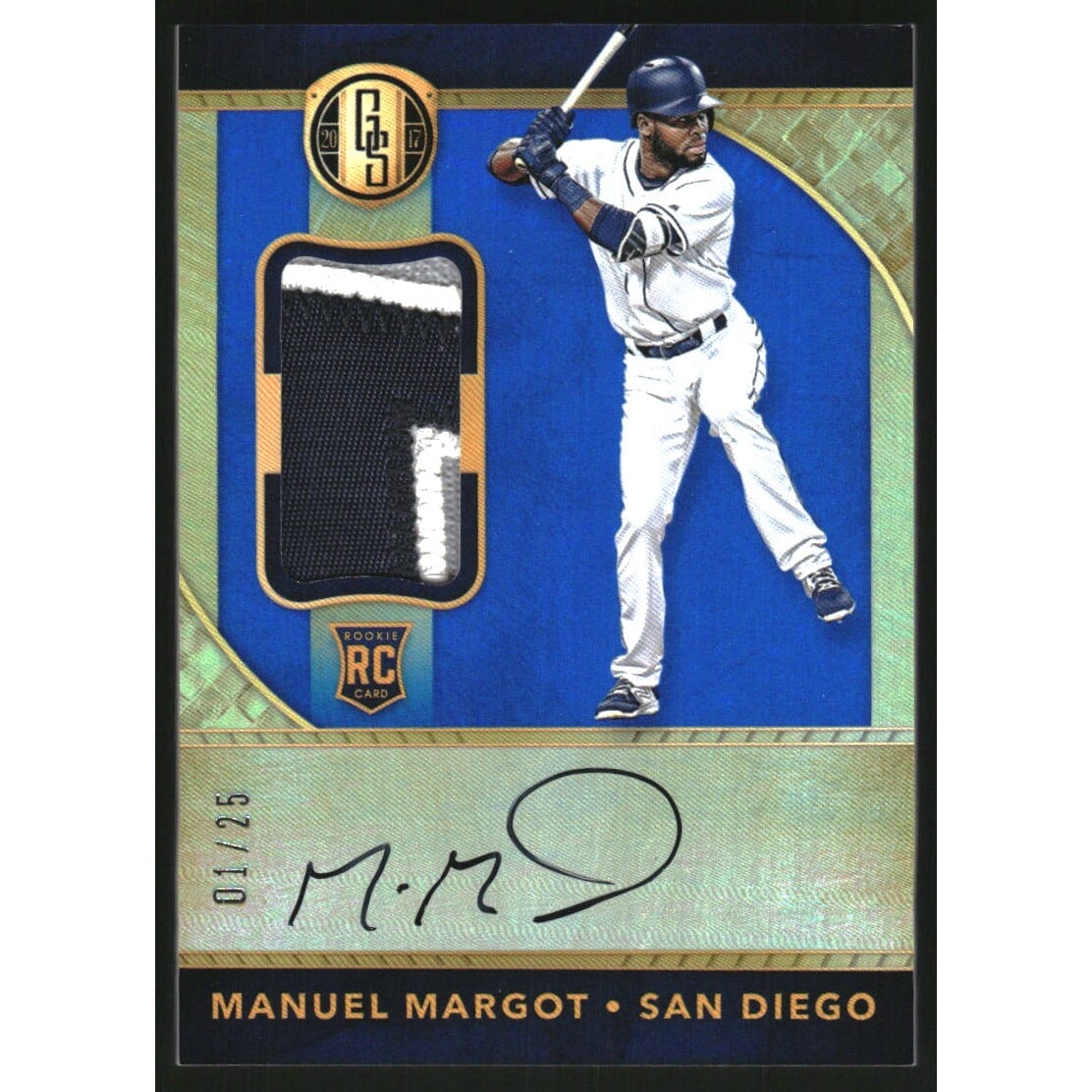 2017 Panini Gold Standard Rookie Jersey Autographs Prime #40 Manuel Margot/25. rookie card picture