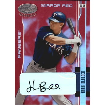 2003 Leaf Certified Materials Mirror Red Autographs #187 Hank Blalock/15