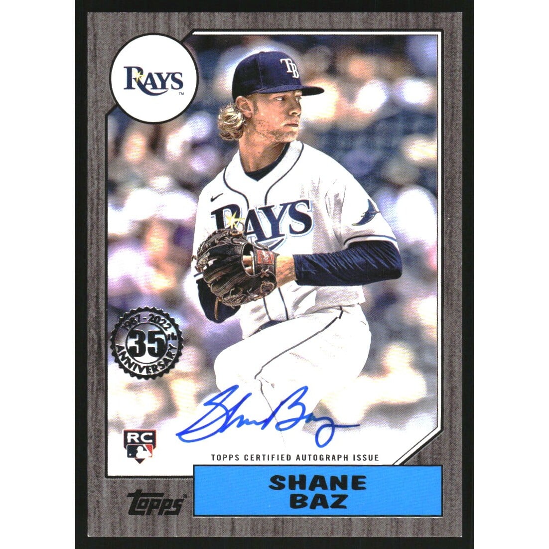 2022 Topps '87 Topps Autographs Black #87BASBA Shane Baz. rookie card picture