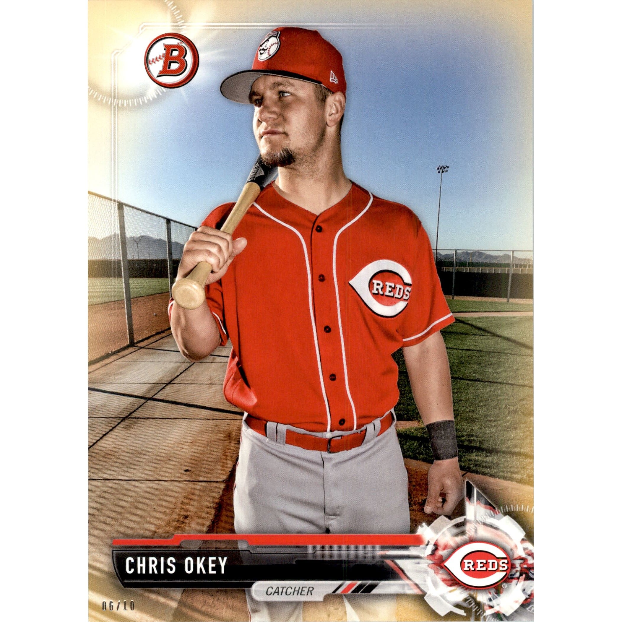 2017 Bowman Draft 5x7 Gold #BD163 Chris Okey. rookie card picture