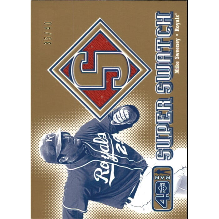 2002 Upper Deck 40-Man Super Swatch Gold #SMS Mike Sweeney. rookie card picture