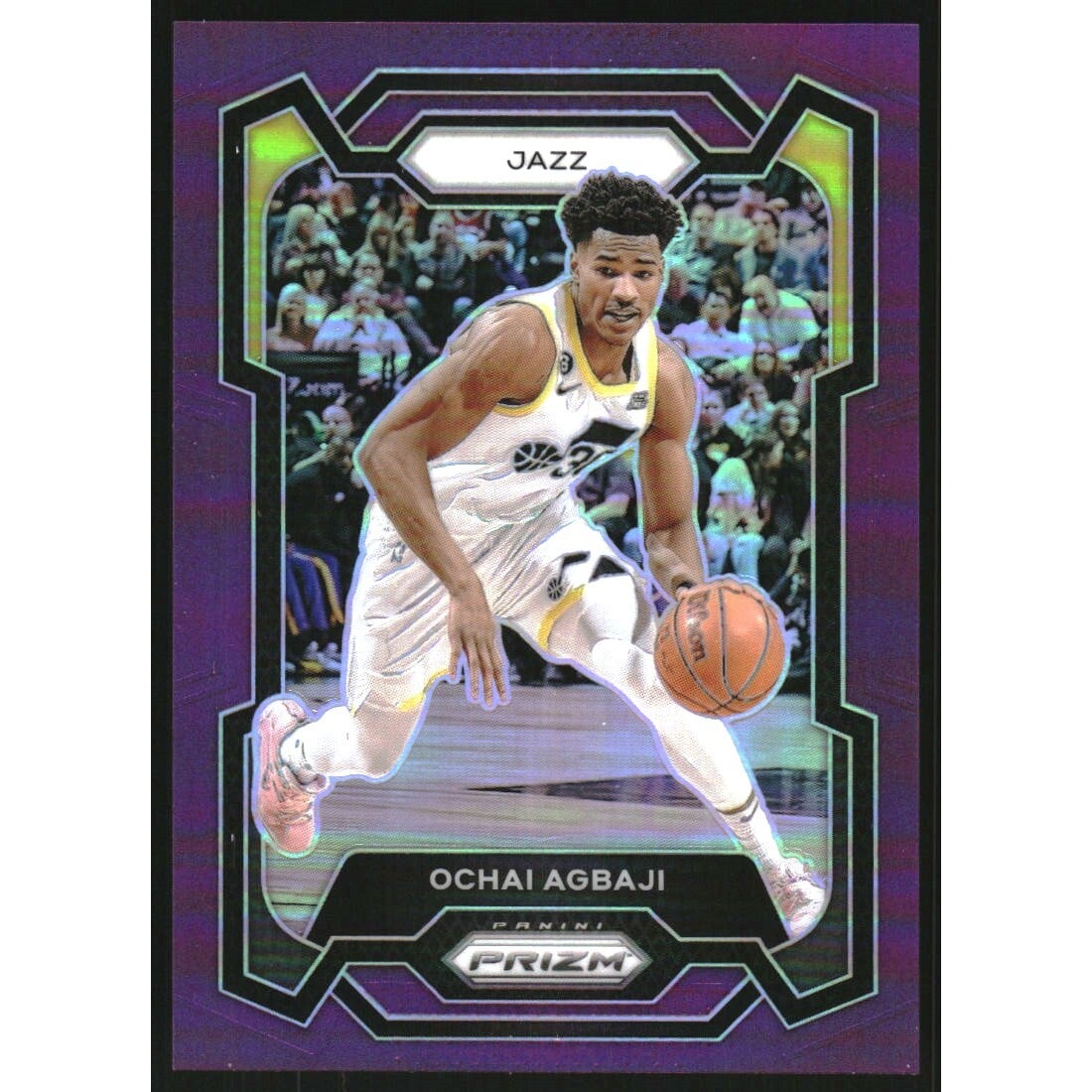 2023-24 Panini Prizm Prizms Purple #92 Ochai Agbaji. rookie card picture