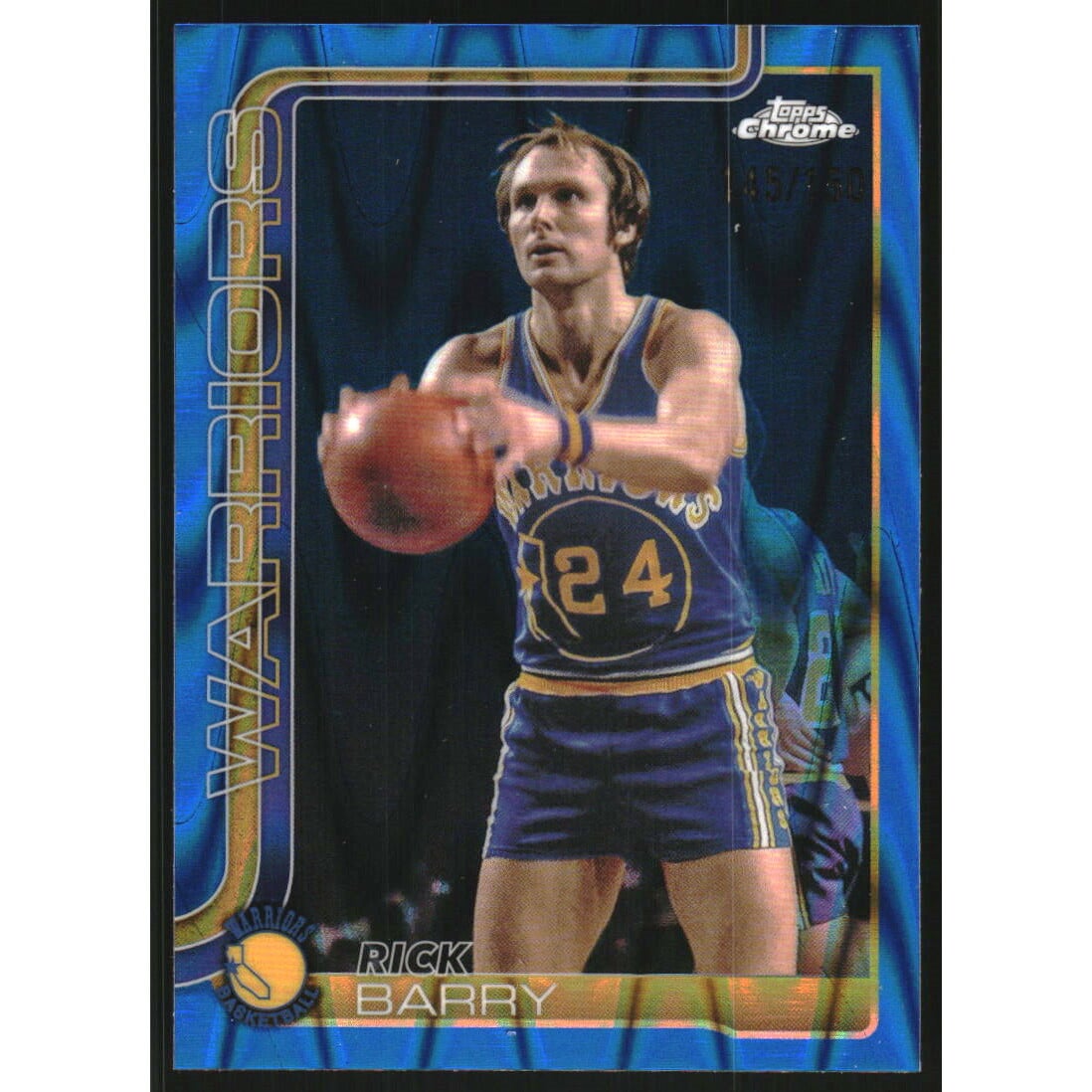 2025-26 Topps Chrome RayWave Blue Refractors #249 Rick Barry. rookie card picture