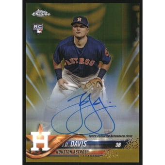 2018 Topps Chrome Rookie Autographs Gold Refractors #RAJD J.D. Davis