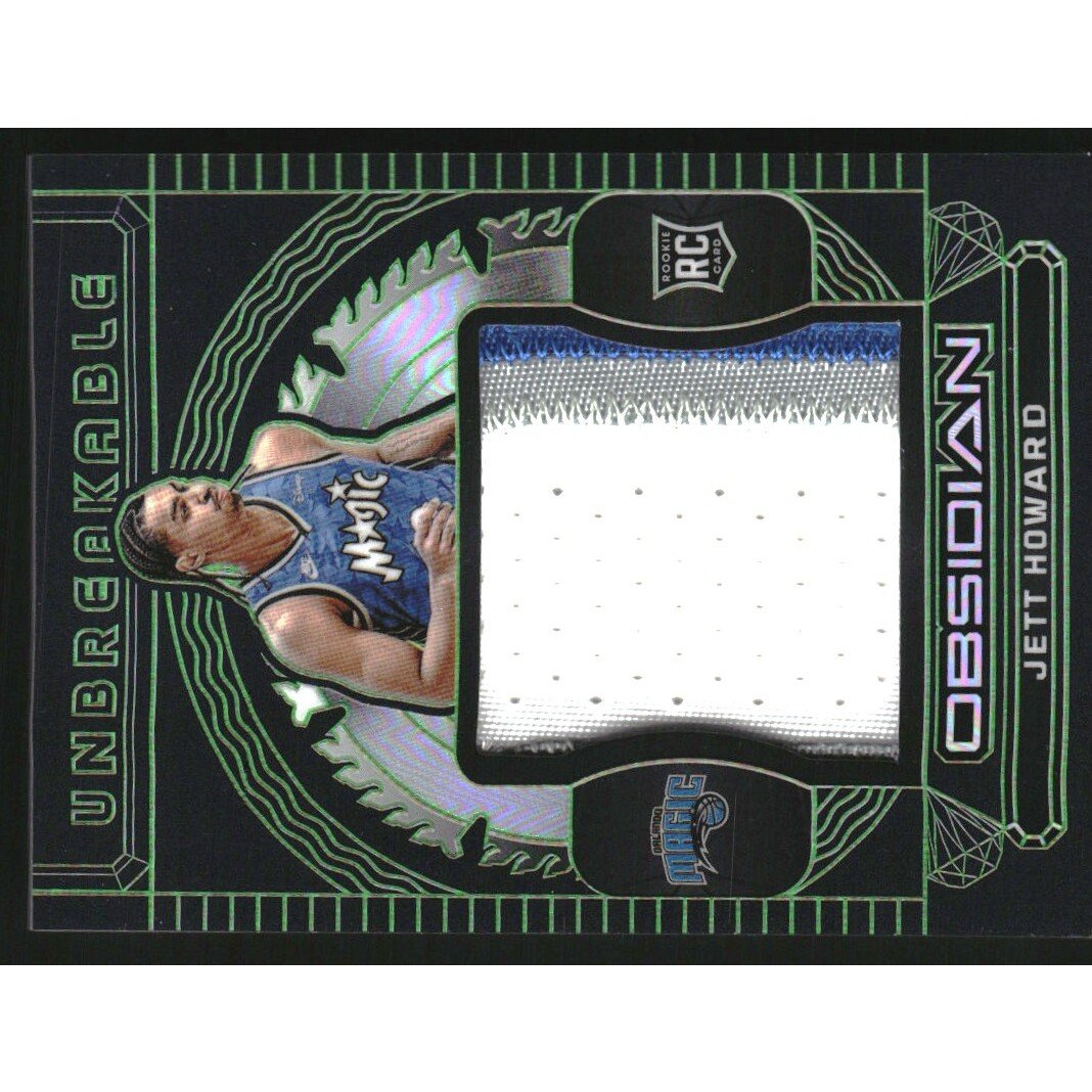2023-24 Panini Obsidian Unbreakable Memorabilia Green #3 Jett Howard. rookie card picture