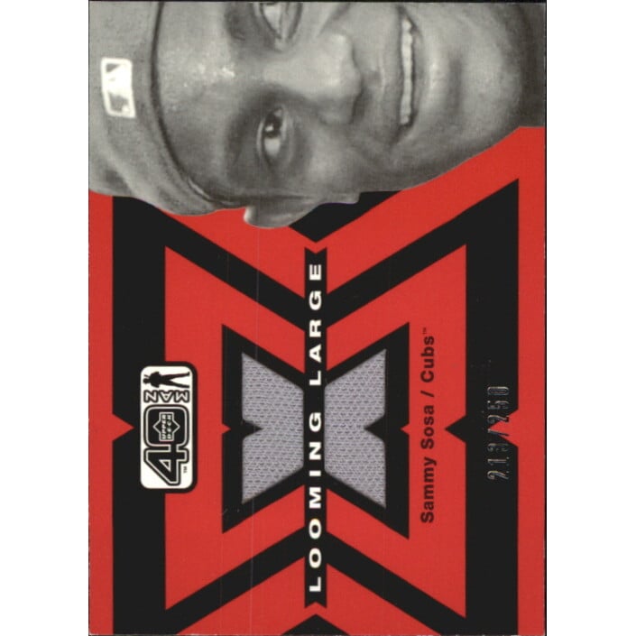 2002 Upper Deck 40-Man Looming Large Jerseys #LSS Sammy Sosa. rookie card picture