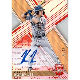 2019 Elite Extra Edition Autographs Status Die Cut Red #32 Korey Lee/75