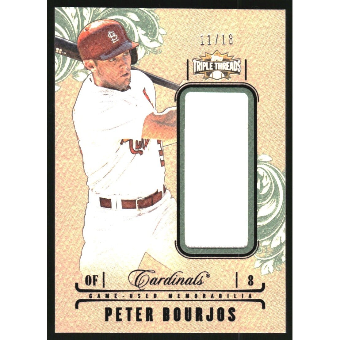 2014 Topps Triple Threads Unity Relics Emerald #UJRPB Peter Bourjos. rookie card picture