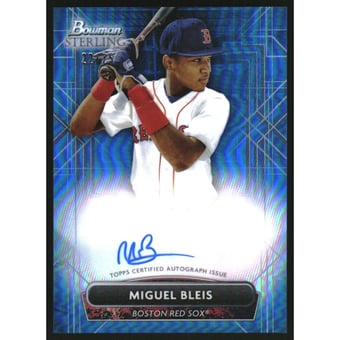 2022 Bowman Sterling Prospect Autographs Blue Refractors #PAMB Miguel Bleis