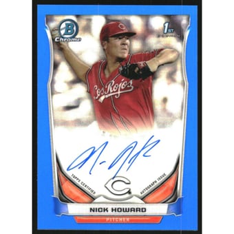 2014 Bowman Chrome Draft Draft Pick Autographs Blue Refractors #BCANH Nick Howard