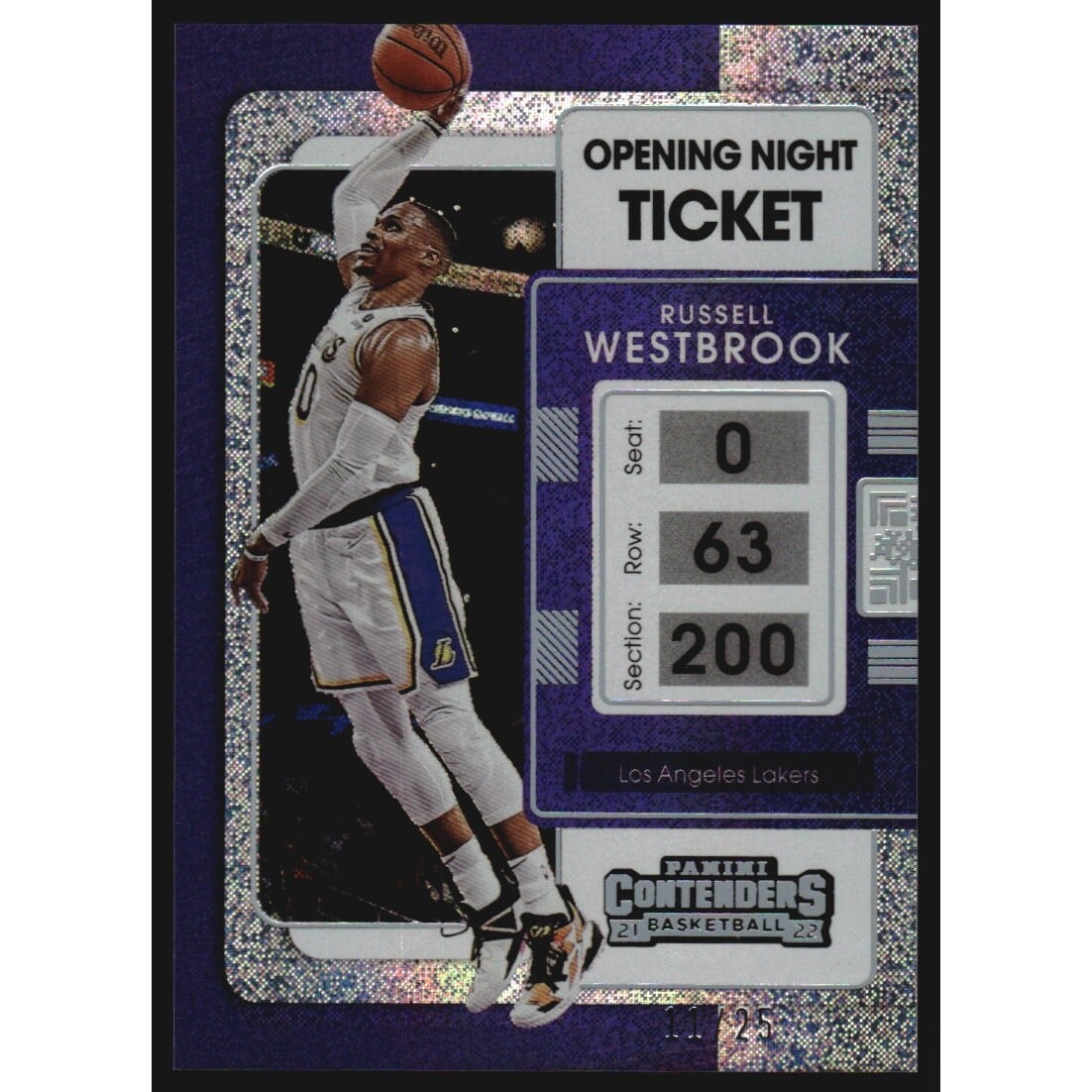 2021-22 Panini Contenders Opening Night Ticket #52 Russell Westbrook. rookie card picture