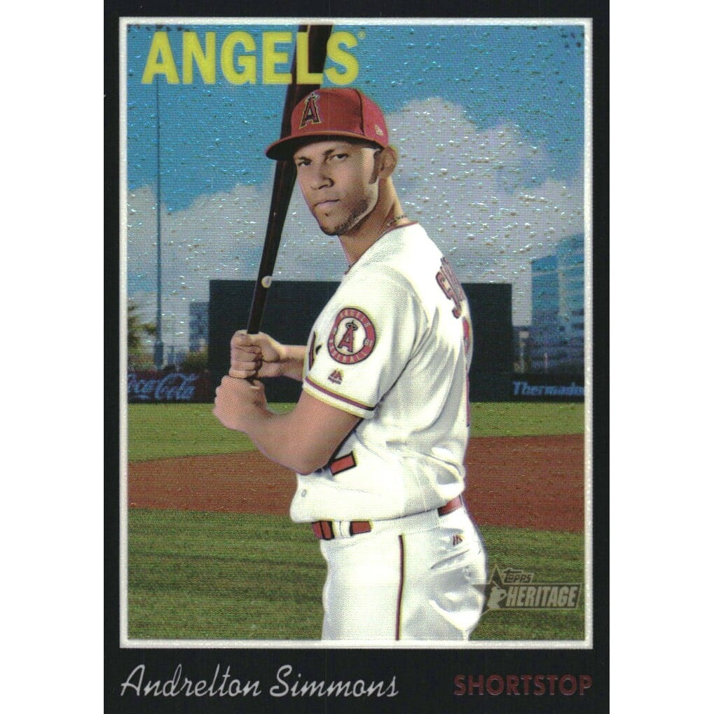 2019 Topps Heritage Chrome Black Refractors #THC29 Andrelton Simmons MB. rookie card picture