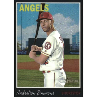 2019 Topps Heritage Chrome Black Refractors #THC29 Andrelton Simmons MB