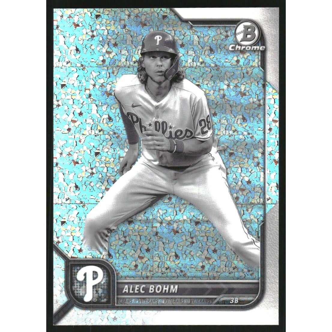 2022 Bowman Chrome Black and White Mini-Diamond Refractors #22 Alec Bohm. rookie card picture