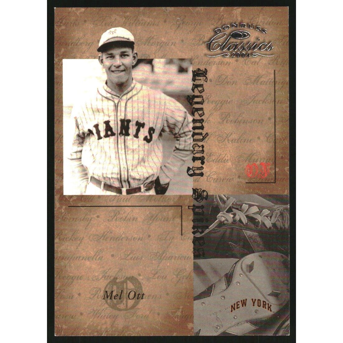 2004 Donruss Classics Legendary Spikes #35 Mel Ott. rookie card picture