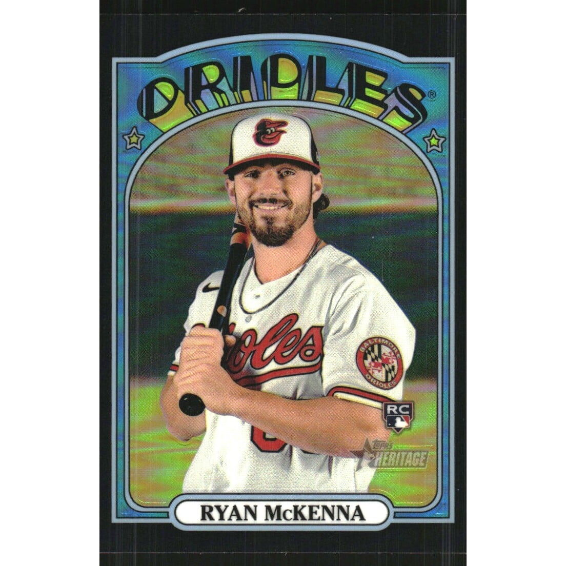 2021 Topps Heritage Chrome Black Refractors #525 Ryan McKenna. rookie card picture