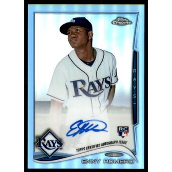 2014 Topps Chrome Rookie Autographs Blue Refractors #ER Enny Romero