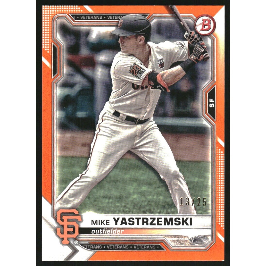 2021 Bowman Orange #64 Mike Yastrzemski. rookie card picture