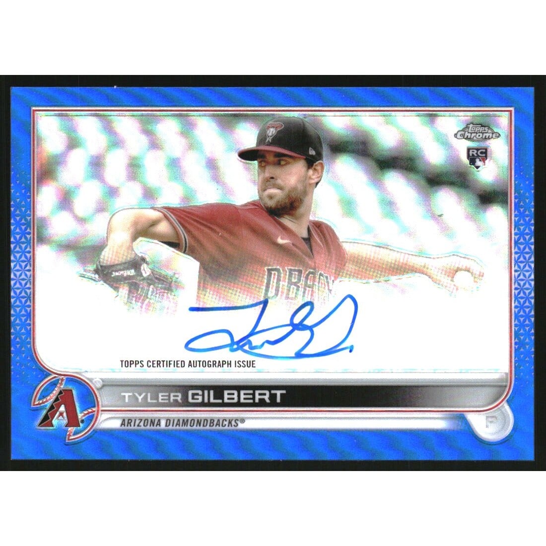 2022 Topps Chrome Rookie Autographs Blue Refractors #RATG Tyler Gilbert. rookie card picture