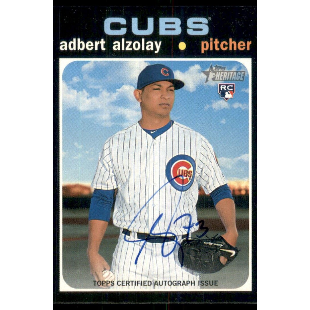2020 Topps Heritage Real One Autographs #ROAAA Adbert Alzolay. rookie card picture