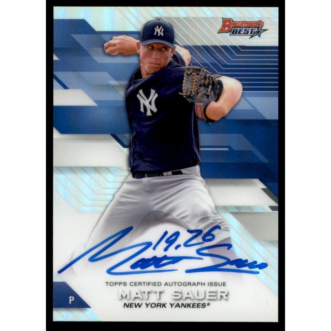 2017 Bowman's Best Best of '17 Autographs Refractors #B17MS Matt Sauer. rookie card picture