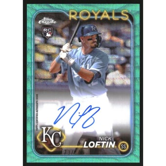 2024 Topps Chrome Rookie Autographs Aqua Wave Refractors #RANL Nick Loftin