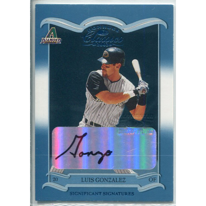 2003 Donruss Classics Significant Signatures #72 Luis Gonzalez/5. rookie card picture