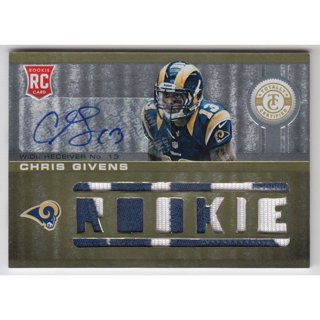 2012 Totally Certified Gold #208 Chris Givens JSY AU/24