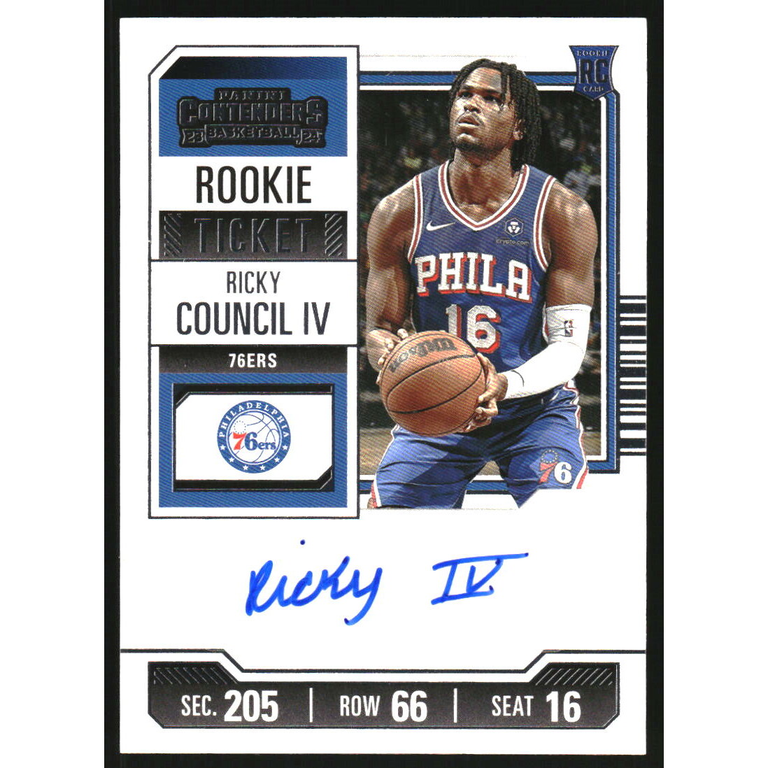 2023-24 Panini Contenders Retail #159 Ricky Council IV 2023-24 Panini Contenders Retail #159 Ricky Council IV