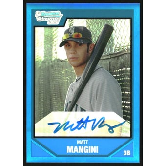 2007 Bowman Chrome Draft Draft Picks Blue Refractors #BDPP129 Matt Mangini AU