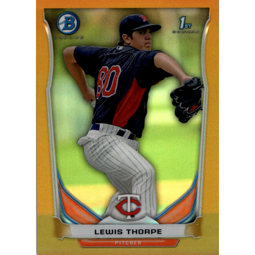 2014 Bowman Chrome Prospects Gold Refractors #BCP32 Lewis Thorpe. rookie card picture