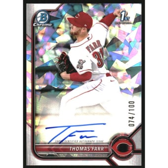 2022 Bowman Chrome Prospect Autographs Atomic Refractors #CPATF Thomas Farr