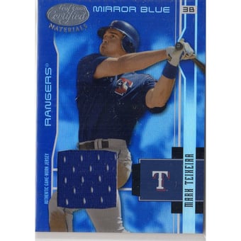2003 Leaf Certified Materials Mirror Blue Materials #188 Mark Teixeira Jsy/100