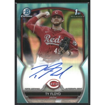 2023 Bowman Chrome Draft Autographs Aqua Lava Refractors #CDATF Ty Floyd