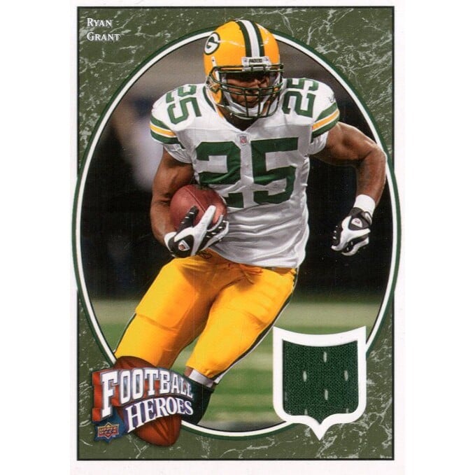 2008 Upper Deck Heroes Jerseys Green Retail #87 Ryan Grant. rookie card picture