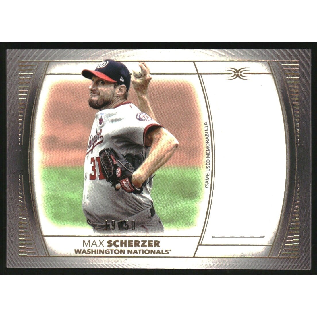 2021 Topps Definitive Collection Jumbo Relics #DJRMSC Max Scherzer/50. rookie card picture