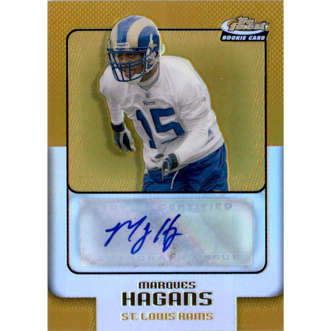 2006 Finest Gold Refractors #186 Marques Hagans AU