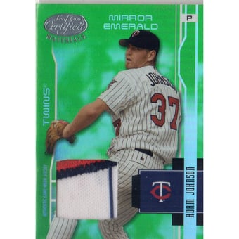 2003 Leaf Certified Materials Mirror Emerald Materials #107 Adam Johnson Jsy