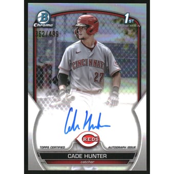 2023 Bowman Chrome Prospect Autographs Refractors #CPACH Cade Hunter