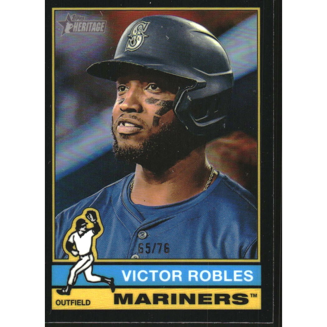 2025 Topps Heritage Chrome Black Refractors #268 Victor Robles. rookie card picture
