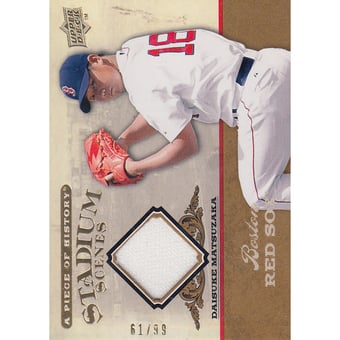 2008 UD A Piece of History Stadium Scenes Jersey Gold #SS8 Daisuke Matsuzaka