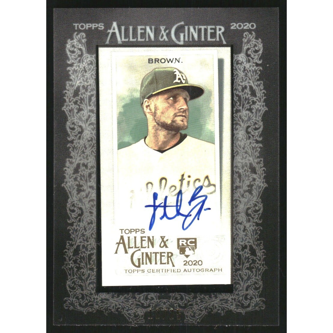 2020 Topps Allen and Ginter Framed Mini Autographs Black Frame #MASB Seth Brown. rookie card picture