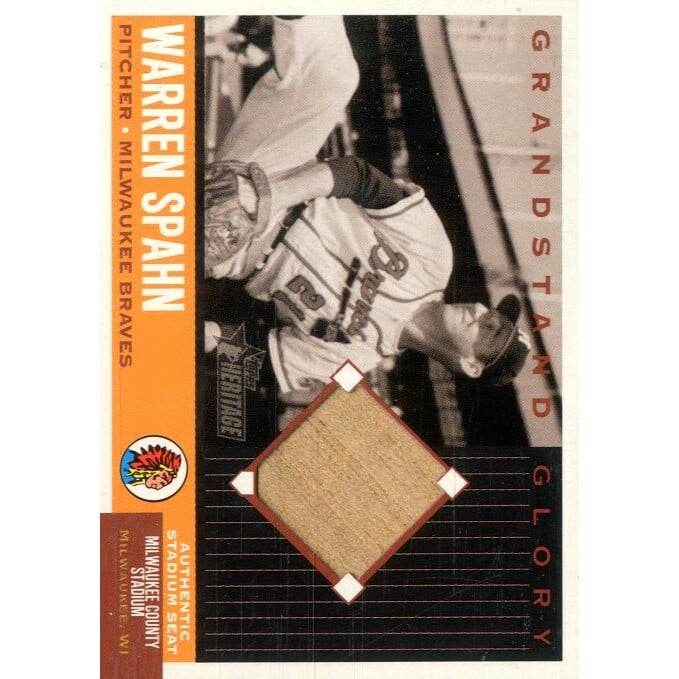 2002 Topps Heritage Grandstand Glory #GGWS Warren Spahn D. rookie card picture