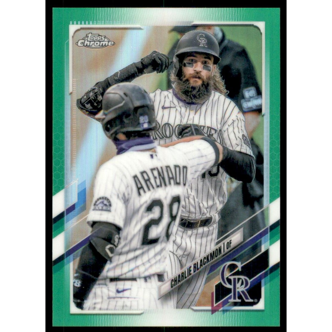 2021 Topps Chrome Green Refractors #67 Charlie Blackmon. rookie card picture