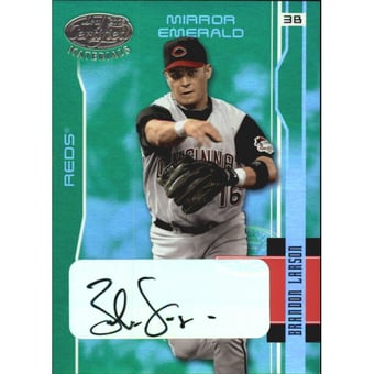 2003 Leaf Certified Materials Mirror Emerald Autographs #45 Brandon Larson