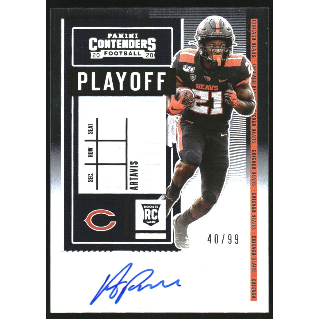 2020 Panini Contenders Playoff Ticket #269A Artavis Pierce AU/99