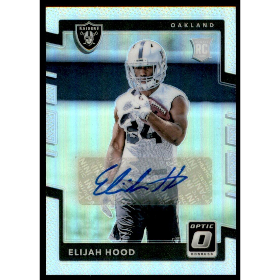 2017 Donruss Optic Rookie Autographs Holo #147 Elijah Hood/99. rookie card picture